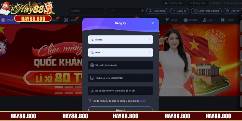 Hướng dẫn điều biểu mẫu đăng ký tài khoản trên hệ thống